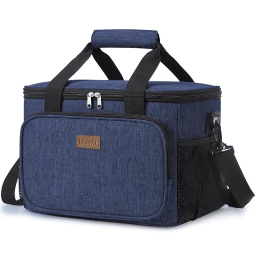 Lifewit Insulated Lunch Box for Men, Lunch Bag Cooler Women, 48-Can 33L - color: Dark Blue, size: Mega (33L)