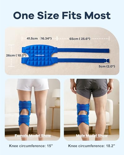 Knee Ice Pack Wrap for Pain Relief, 120-Min Long-Lasting & No Condensation
