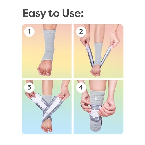 ZenToes Ankle Support Brace, Adjustable Stabilizer Wrap (Wide) - color: Gray, size: Wide Width