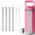 4PCS Replacement Metal Straw for YETI Rambler Jr. Water Bottle, Reusable Stainless Steel Replacement Straws with 2PCS Cleaning Brushes Compatible with YETI Rambler Jr. Bottle (18oz) - size: 18oz