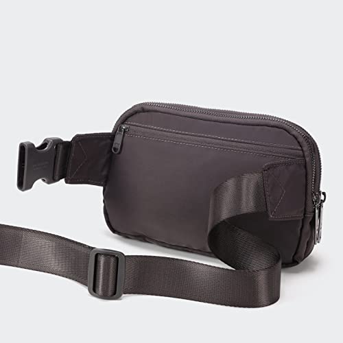 Pander Nylon Fanny Pack Belt Bag for Women with 5 Zipper Pockets - color: Dim Grey