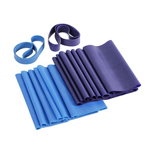 Furinno RFitness Professional Loop Stretch Latex Exercise Band - color: Blue & Purple, size: Set of 4
