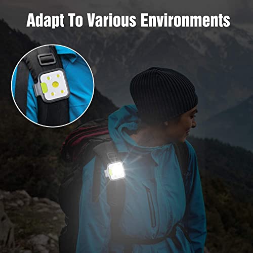 Running Light for Runners, 2Pack Clip on Flashlight, Rechargeable LED Light