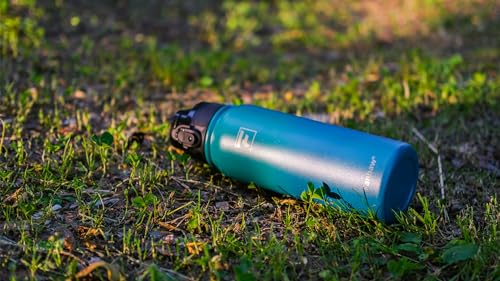 Fanhaw 20oz Stainless Steel Water Bottle with 2 Lids, Green Pink - color: Green Pink, style: 20 Ounces - 2 Lids