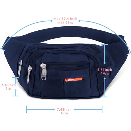 Waist Pack Sports Fitness Travel Men Women (Navy Blue) - color: Navy Blue