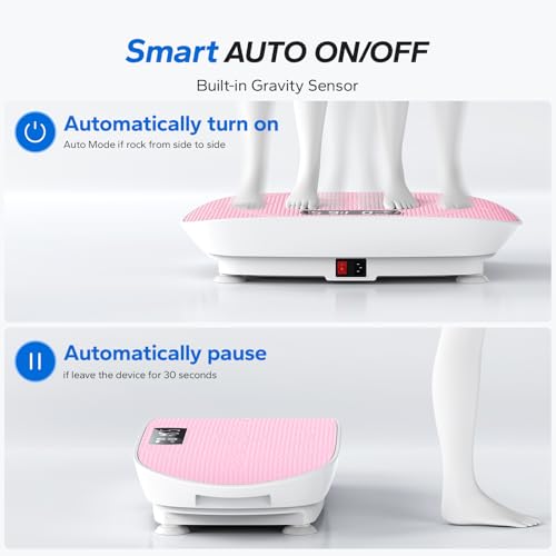 MERACH CV30 Pro Curved Vibration Plate Exercise Machine, Powerful & Quiet - color: Pink