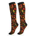 Compression Socks Women and Men 15-20mmHg-Circulation Support Socks for Athletic Running Cycling - color: Turkey Pumpkin