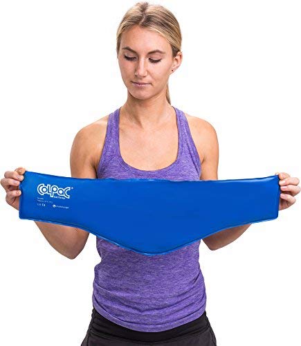 Chattanooga ColPac - Reusable Gel Ice Pack - Blue Vinyl - Neck Contour - 23 in (58 cm) - Cold Therapy for Neck, Shoulder, Upper Back for Headaches, Swelling, Bruises, Sprains, Inflammation