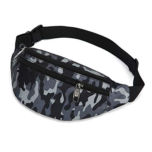 Fanny Pack for Men & Women, Fashion Waterproof Waist Packs with Adjustable Belt, Casual Bag Bum Bags for Travel Sports Running. - color: M-Black