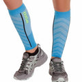 Zensah Featherweight Compression Leg Sleeves - Relieve Shin Splints, Calf Strains - color: Turquoise, size: Medium