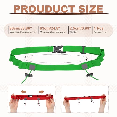 Bib Belt, Race Belt Triathlon Running Number Holder Elastic Comfortable with 6 Gel Loops, Sport Race Bib Holder 1Pcs, Green for Runners/Marathon/Cycling - color: Green