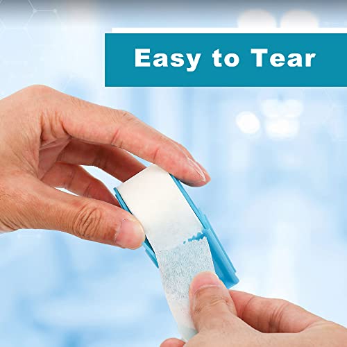 LotFancy Paper Medical Tape, 12 Rolls 1inch x 10Yards, Surgical Tape for Wound Dressing Care, Latex-Free & Hypoallergenic Soft First Aid Tape, 2 Dispensers Included - size: 1 Inch x 10 Yard (12 Pack + 2 Dispensers)