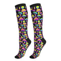 Compression Socks Women Knee High Support Circulation Stockings for Running Cycling Flying - color: Mushroom