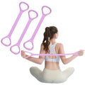 Figure 8 Fitness Resistance Bands with Handles for Working Out - color: Pink