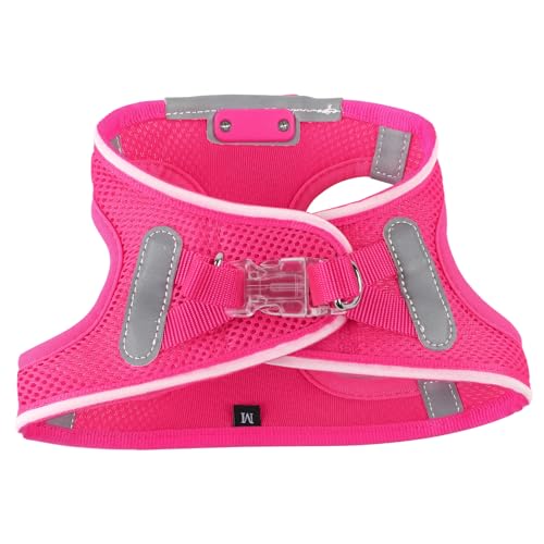 Light Up Dog Harness, Rechargeable LED Dog Harness for Small Medium Dogs - color: Pink, size: L
