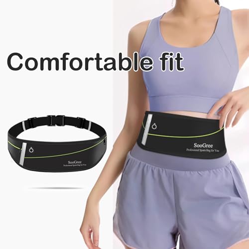 SooGree Running Belt Fanny Pack Running Waist Pack for Women Men Crossbody Belt Bags Slim Reflective Runner Pouch Belt Cell Phone Holder Sport Waist Packs Adjustable Strap Gym Marathon - color: Blue, size: 1193