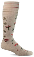 Sockwell Women's Field Flower Moderate Graduated Compression Sock - color: Barley, size: Small-Medium