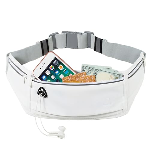 Running Belt Slim Fanny Pack Jogging Pouch Phone Holder Waist Pack - White - color: T White