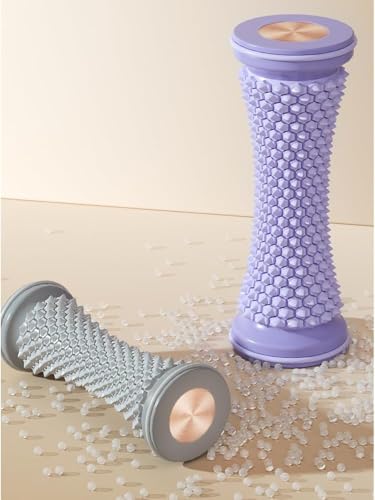 Portable Foot Massager Roller - Deep Tissue Muscle Massage for Plantar Fasciitis Relief, Heel & Arch Pain - Reflexology Therapy Tool for Men & Women - color: Gray