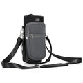 Nuovoware Water Bottle Carrier Bag, 25oz/32oz Bottle Holder with Adjustable Shoulder Strap, 2 Pocket Sling Bag - Neoprene Sleeve for Hiking, Travelling - Black/Gray - color: Black/Gray, size: 25-32 Ounces - Standard