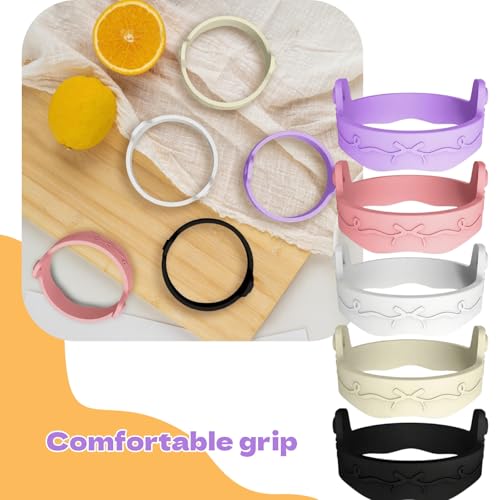 5Pcs Water Bottle Handle Silicone Water Ring Sling Bottle Carrier for Travel and Outdoor Use Secure Grip Lightweight Compact