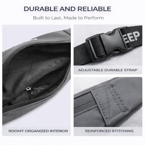 Slim Running Waist Pack for Women Men, Large Capacity Waist Belt with Organized Compartments, No-Bounce Secure Fit for Cycling, Hiking, Climbing Adventure & Reflective Safety Night Running-Gery - color: Tech Grey