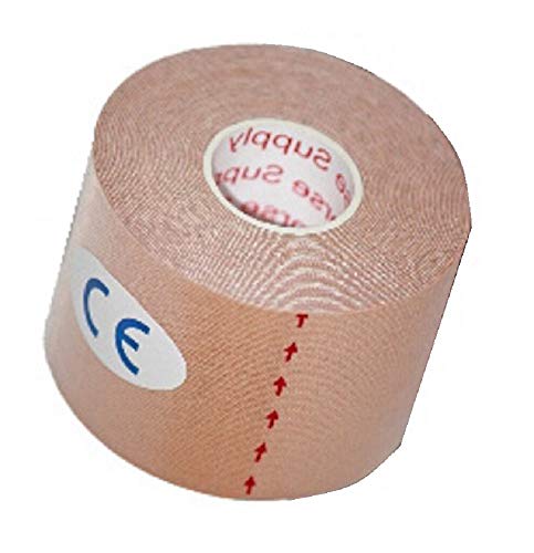 Kinesiology Tape Precut Strips, 20 Count Beige, Cotton Tape for Knee - color: Beige, size: 1 Pack