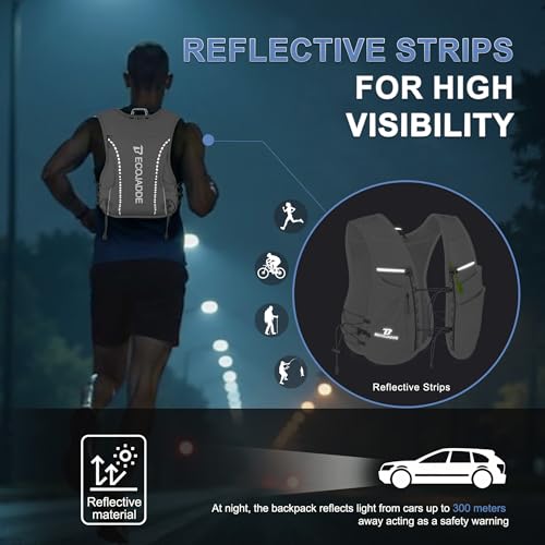 BECOJADDE 5L Running Vest for Women, Hydration Backpack Lightweight & Breathable for Trail Running, Marathon, Hiking, Cycling - color: White