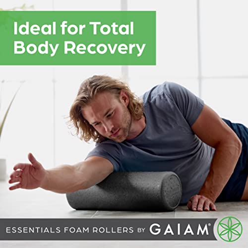 Gaiam Essentials Foam Roller, High Density Firm Deep Tissue Muscle Massager for Back Pain & Sore Muscles - color: 18 Inch | Teal