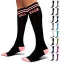 SB SOX Compression Socks for Men & Women (20-30mmHg) - color: Two Stripes (Black/Pink), size: Small