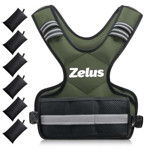 ZELUS Weighted Vest for Men Women,Adjustable 4-32lb Vest, Removable Weights - color: Green, size: 4-10 lb.