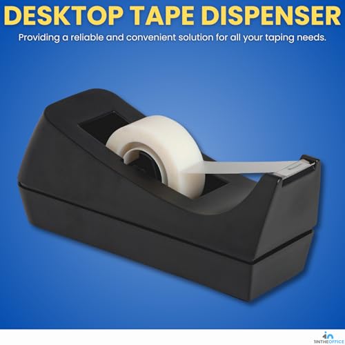1InTheOffice Desk Tape Dispenser, Black 4 Pack (Desktop Tape Dispenser) - size: Tape Dispenser