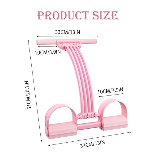 Multi-Function Tension Rope Band & Pedal Puller Resistance Band, 6-Tube Elastic Yoga Pedal Puller Resistance Band, for Abdomen/Waist/Arm/Leg Stretching Slimming Training - color: Pink-8 tube