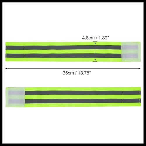 8pcs Reflective Bands for Arm Reflective Armbands High Visibility Night Cycling Riding Reflector Tape Straps Bracelet Green Durable Material