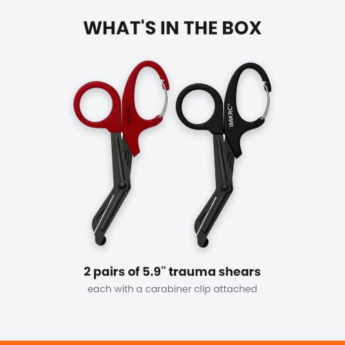 Trauma Shears 2 Pack with Clip, Nurse Scissors (Black & Brown, 15cm) - color: Black & Brown, size: 15cm