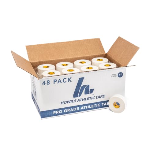 Howies Athletic Tape - 1" Zinc Oxide White Sports Tape for Ankles, Fingers & Athletic Trainers - Bulk Pack - 48 Pack - size: 48 Pack