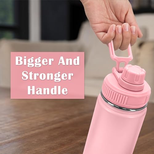 2Pack Spout Lid for Hydro Flask Wide Mouth Sport Water Bottles - color: Pink+Black