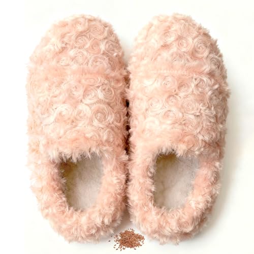 Microwavable Slippers, Microwave Heated Slippers for Women & Man, Foot Warmers for Feet Soothing, Microwavable Heating Pads for Foot, Heat Compress, Washable Cover, Pink, S - size: S, style: Pink