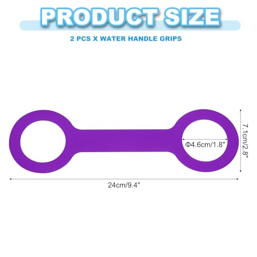PATIKIL Water Bottle Carrier Grip, Portable Soft Silicone Non-Slip Water Handle Grip Water Bottle Holder Strap - color: Purple