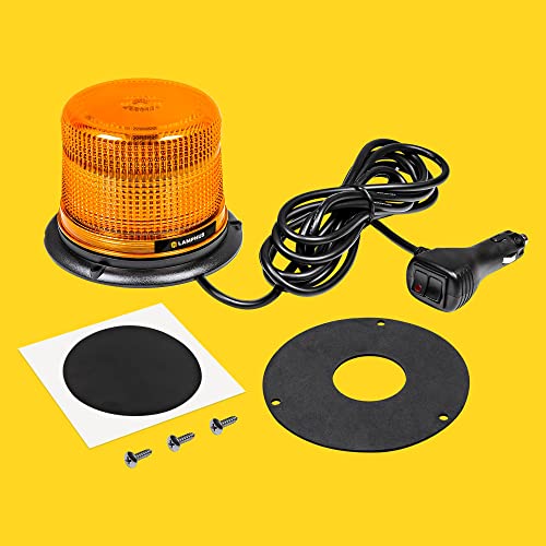 LAMPHUS Aura 5 Inch 12W Amber LED Beacon Warning Strobe Light For Trucks - color: Amber, size: 5"
