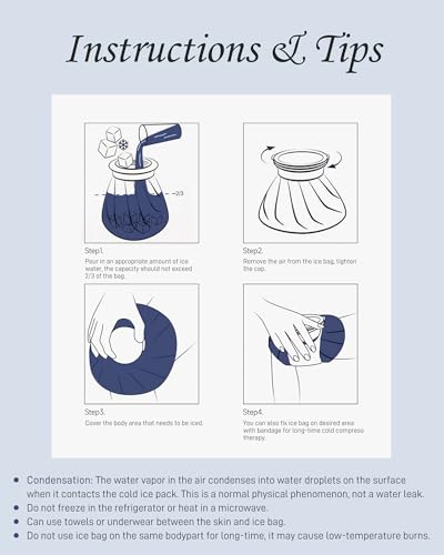 Ice Pack for Injuries Reusable, Ice Bags Reusable Hot Water Bag for Pain Relief, Hot & Cold Therapy Ice Bag, No-Leak Elastic Breathable Ice Cold Pack, Small Size 6" 2Pcs - style: 6"