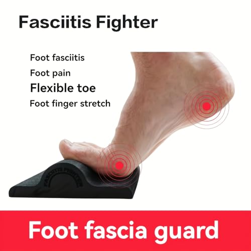 Plantar Fasciitis Relief Stretch Pad, Foot Stretch Board, 11.81×6.30×1.77in Black EVA Arch Support Toe Trainer Board for Achilles Tendonitis, Foot Pain Recovery & Calf Yoga Stretching