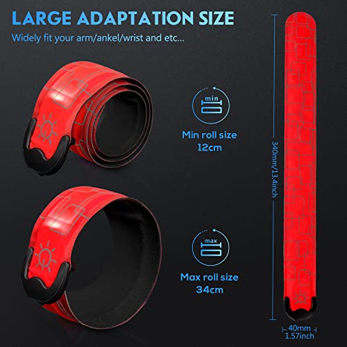 Simket LED Armband Rechargeable for Running(2 Pack), Running Lights for Runners, Running Lights, High Visibility Reflective Running Gear Adjustable Light Up Arm Bands for Men Women Kids - color: red