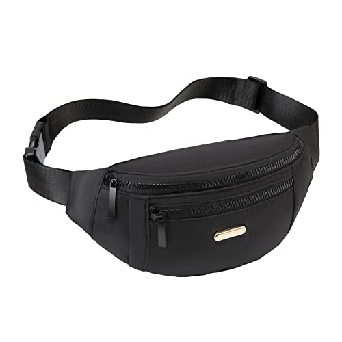 Fanny Packs for Men Women Crossbody Bag, Fashion Waterproof Waist Packs for Travel Walking Running Cycling Black - color: fashion black