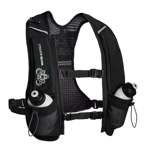 Water Buffalo Hydration Running Vest - Quiver Hydration Vest - Running Hydration Vest with Dual Water Bottles - Lightweight Water Backpack for Running, - color: Onyx Trail, size: Large-X-Large