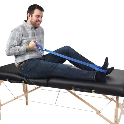 Sammons Preston Leg Lifter Strap with Foot Grip, 40" Rigid Leg Strap with Grips for Feet & Webbed Loops for Hands, Easy to Use Leg Lift Assist & Riser for Getting In & Out of Beds, Cars, Wheelchairs - size: Rigid - 40", style: Single