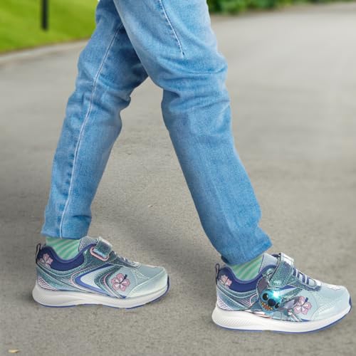 Disney Lilo & Stitch Shoes LED Light Up Sneaker Girls Toddler-Little Kids - color: Blue, size: 11 Little Kid