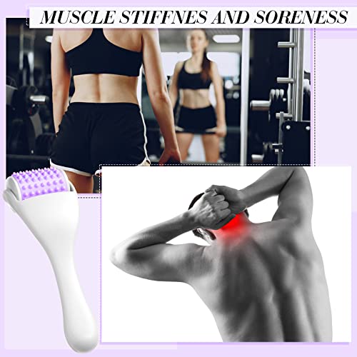 Tondiamo 2 Pcs Muscle Roller Portable Massager Roller, Purple, Silicone - color: Purple, style: Silicone
