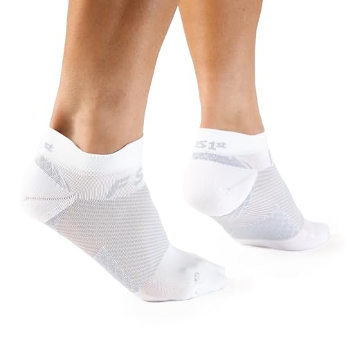 OrthoSleeve FS4 Plantar Fasciitis Compression Socks - color: White No-Show, size: Small
