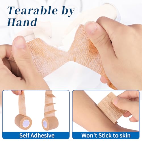 Self Adhesive Bandage Wrap 24 Pack 2" x 5 Yards, Beige